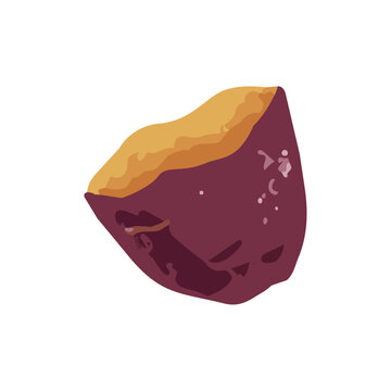 Printmaking Style Sweet Potato and Roasted Sweet Potato Vector Illustration for Autumn Food Design／版画風のさつまいも・焼き芋・秋の食材モチーフのベクターイラスト