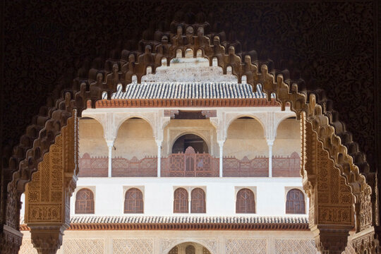 Decorative arch framing casa real, Spain