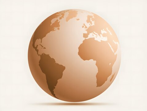 3d globe showing continents in sepia tone Vector