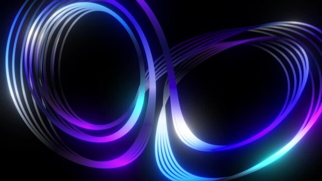 Glowing mathematical lorenz butterfly curve rotating, seamless loop. Abstract energy background. The lorenz attractor is a classic example of a system that can exhibit chaotic behavior.