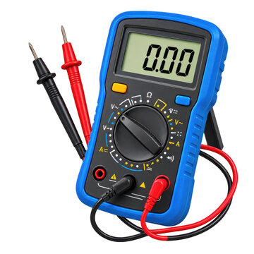 Digital Multimeter with Red and Black Test Probes