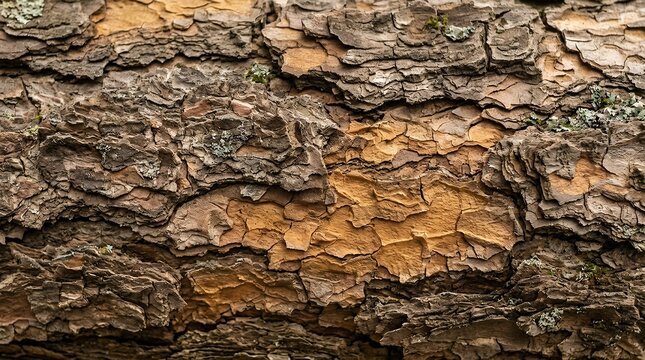 Natural pine tree bark featuring organic roughness and weathered layers displaying earthy brown and warm golden hues for botanical surface design bark pine tree wood wooden natural nature texture