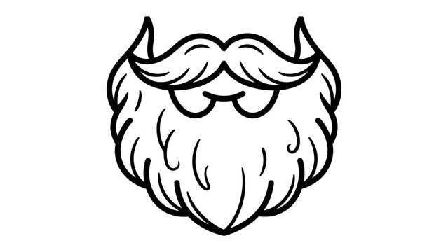 Stylish Bearded Face Illustration: A stylized illustration depicts a man's face featuring a prominent mustache and a full beard, complete with spectacles perched on the nose.