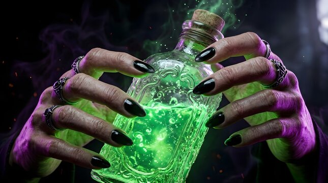 hand holding a bottle of chemical JPEG high quality image