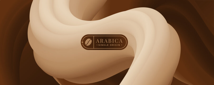 Background wave chocolate and brown coffee abstract with texture luxury pattern. Light beige gradient and premium soft rich with silk ad cappuccino.