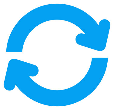 Blue refresh icon with circular arrows for reload and sync