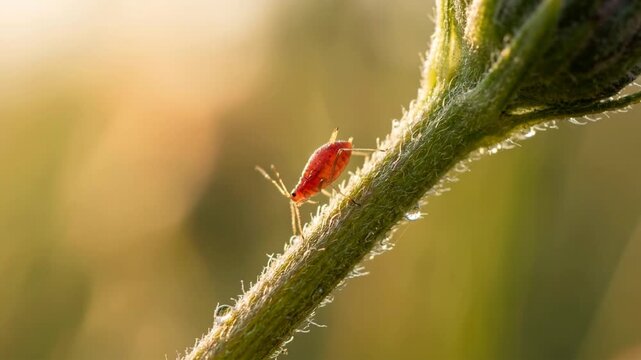 red aphid close up in morning light at great smoky mountains national park video