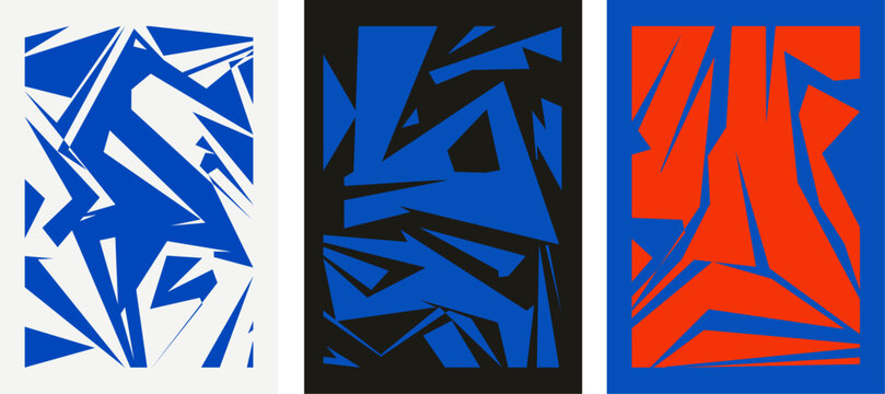 Abstract Angular Geometric Poster Background Set.