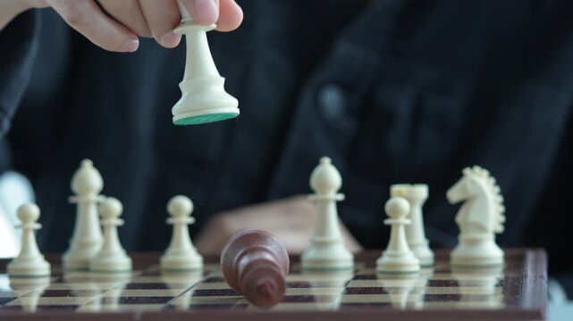 chess pieces in chess board game for business comparison. Leadership concepts, human resource management concepts.