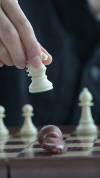 chess pieces in chess board game for business comparison. Leadership concepts, human resource management concepts.