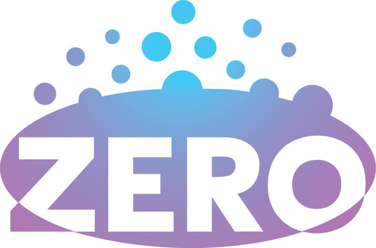 minimal vector symbol featuring the word zero, designed for low calorie products, modern style suitable for beverage branding and packaging