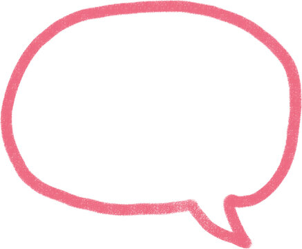 Pink Crayon Speech Bubble Frame Illustration