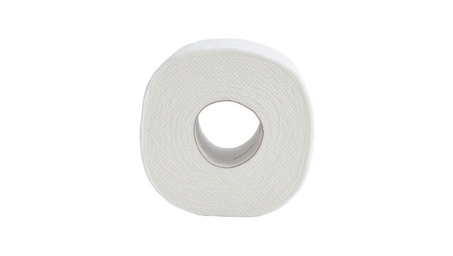 Soft white toilet paper roll with textured paper layers