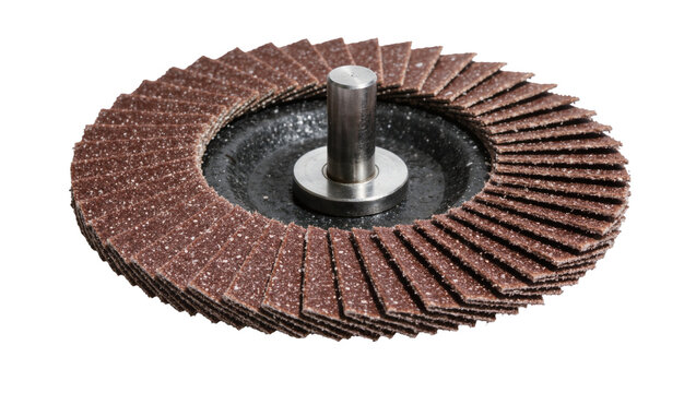 Brown abrasive flap disc with metal arbor for angle grinder