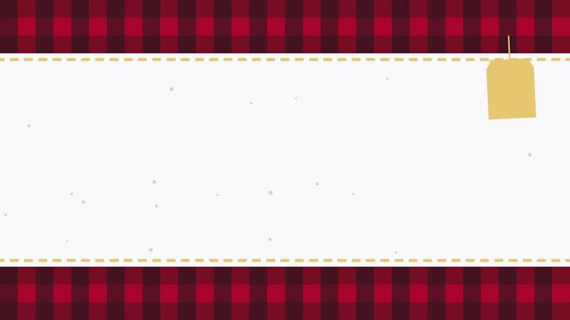 Buffalo check plaid bands with empty center for text. 2D animation.