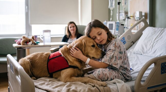 Hospitalized girl finds solace with therapy dog