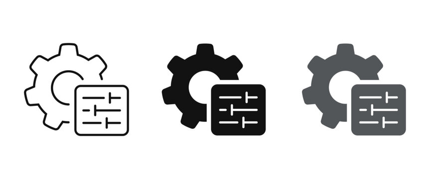 Configuration flat and line icon.  Control, Customization, settings symbol. Vector