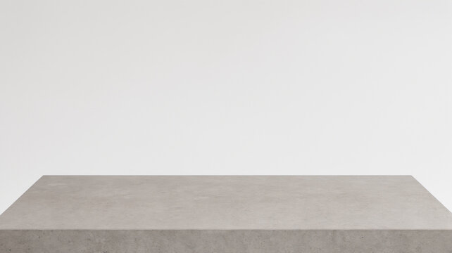 Empty light grey stone tabletop with clean wall copy space for product display
