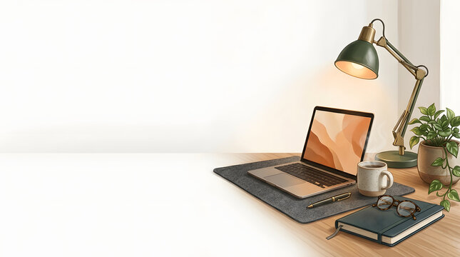 Modern Workspace Desk Setup and Lifestyle Mockup Mock Up