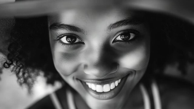 Person wearing hat close up