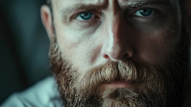 Man with beard close up
