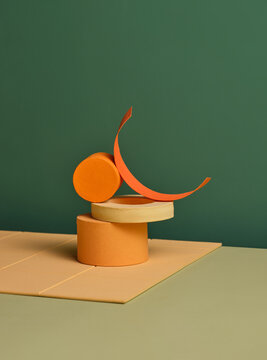 Artistic composition showcasing layered geometric shapes