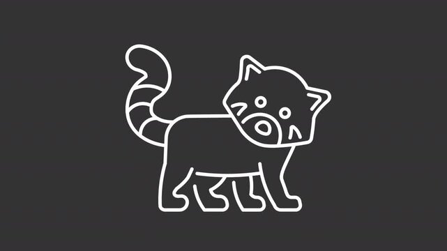Animated wild animals in zoo white line icons. Wildlife nature studying outline animation set. Exotic fauna variety support. Biology research. Dark mode linear motion graphics loop