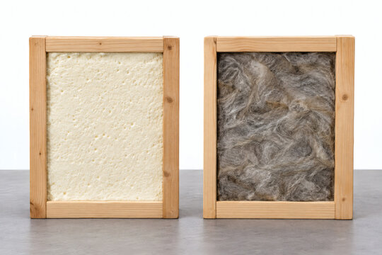 Cured Foam and Mineral Wool in Timber Wall Sample Frames