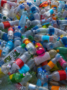 Close-up of Pile of Used Plastic Bottles in Kyrgyzstan