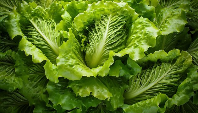 oakleaf lettuce corrugated lettuce on entire background