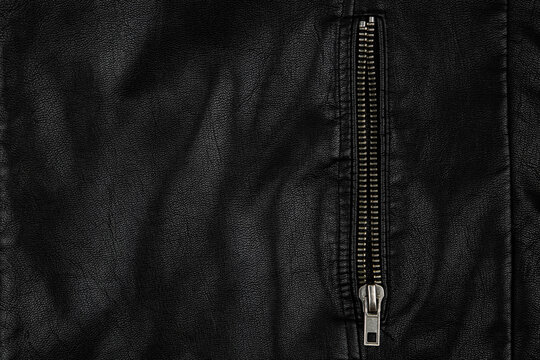 Close up of black leather texture