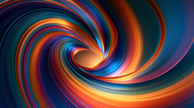 Abstract Swirling Vortex of Colorful Glowing Light Waves