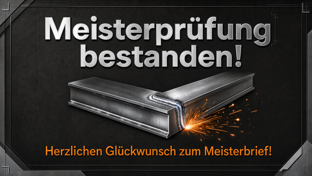 Herzlichen Gl&uuml;ckwunsch zum Meisterbrief &ndash; Elegante Gl&uuml;ckwunschkarte