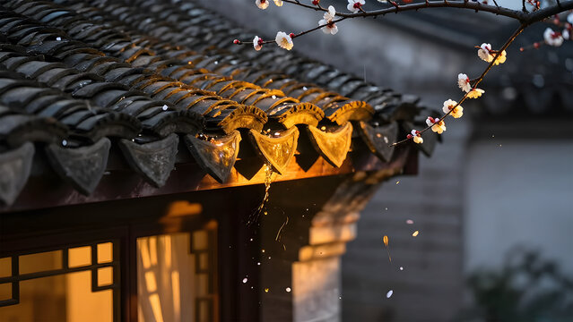 Light and shadow art on the eaves