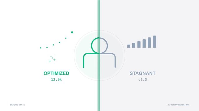 Split screen comparative growth showing upward trends and progress