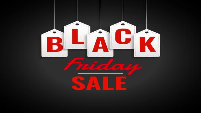 Black Friday neon sign glowing in dark background with vibrant purple and blue light motion for retail sale marketing and commercial promotion