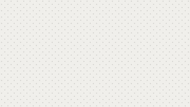 Seamless loop minimalist animated texture backdrop featuring tiny gray dots arranged in a diagonal grid layout, scrolling smoothly across the bright white background for stylish graphic overlays