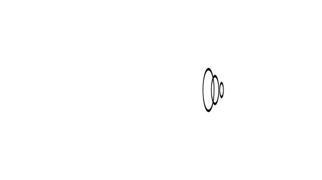 Abstract animation of stacked black ellipses expanding and contracting into a diamond pattern on white background, hypnotic geometric line art for transitions, intros and design projects