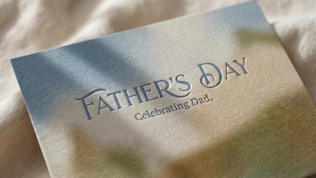 Fathers Day card celebrating dad on cozy background