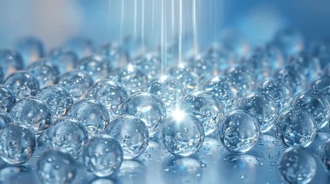 Macro Close Up of Translucent Crystal Clear Hydrated Substance with Abstract Liquid Motion Texture