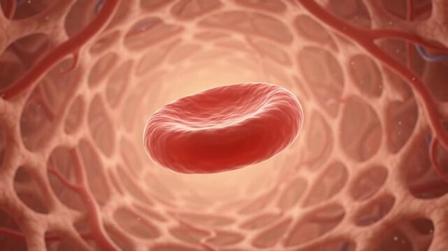 Red blood cell formation in bone marrow as nucleated erythroblast matures into erythrocyte. Medical animation explaining erythropoiesis, hematopoiesis and blood cell development