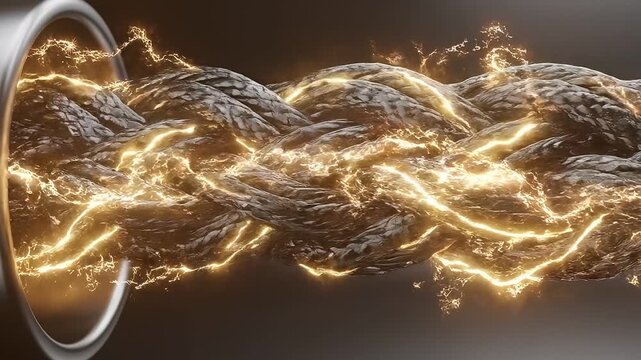 Conceptual 3D illustration of braided electroactive bionic muscle strands