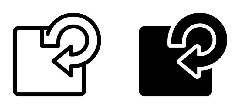 Undo arrow icon and redo arrow icon, refresh and repeat symbols for web and app
