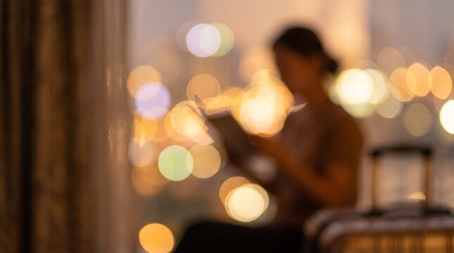 blurred person reading a book
