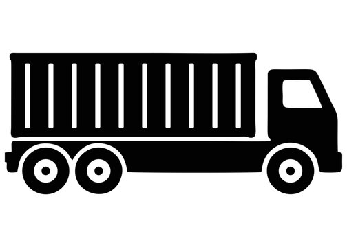 long container semi truck silhouette