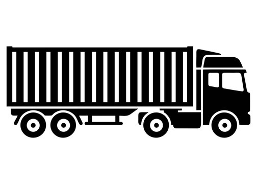 long container semi truck silhouette