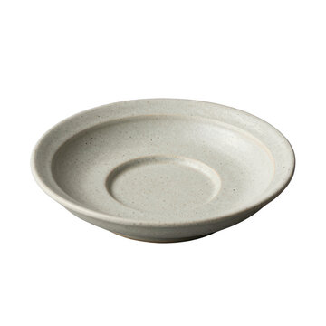 Ceramic saucer isolated on black background