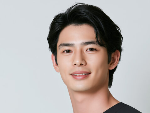 日本人男性, 男性, 若い男性, イケメン, 俳優風, ポートレート, 人物, 顔, 笑顔, ビジネスマン, ビジネス, スーツ, ジャケット, ファッション, ヘアスタイル, 黒髪, 茶髪, 金髪, 清潔感, 爽やか, 美容, メンズビューティー, モデル, スタジオ撮影, 白背景, ベージュ背景, コピースペース, バナー素材, 広告, 広告素材, 人物素材, プロフィール, 証明写真風, 上