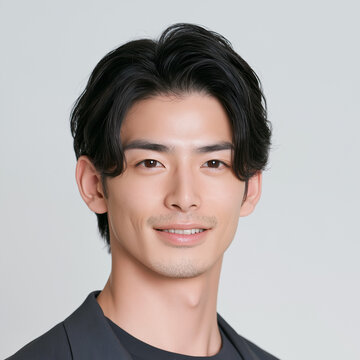 日本人男性, 男性, 若い男性, イケメン, 俳優風, ポートレート, 人物, 顔, 笑顔, ビジネスマン, ビジネス, スーツ, ジャケット, ファッション, ヘアスタイル, 黒髪, 茶髪, 金髪, 清潔感, 爽やか, 美容, メンズビューティー, モデル, スタジオ撮影, 白背景, ベージュ背景, コピースペース, バナー素材, 広告, 広告素材, 人物素材, プロフィール, 証明写真風, 上