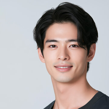 日本人男性, 男性, 若い男性, イケメン, 俳優風, ポートレート, 人物, 顔, 笑顔, ビジネスマン, ビジネス, スーツ, ジャケット, ファッション, ヘアスタイル, 黒髪, 茶髪, 金髪, 清潔感, 爽やか, 美容, メンズビューティー, モデル, スタジオ撮影, 白背景, ベージュ背景, コピースペース, バナー素材, 広告, 広告素材, 人物素材, プロフィール, 証明写真風, 上